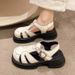 Platform Roman Peep-Toe For Women 2025 Summer New Versatile Chunky Casual One-Strap Hollow Sandals Trend_vogvips.com