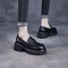 High Quality Elegant Natural Color Hand-Textured Genuine Leather Loafers For Women, 2025 Spring New Style, Thick-Soled, Light Luxury,_vogvips.com