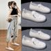 Little White Shoes Women's Beef Tendon Sole Soft Leather Casual Single Shoes One Pedal Women's Shoes Flat Bottom_vogvips.com
