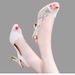 Summer New Korean Style Fashion Peep Toe One-Strap High Heel Casual Plus Size Women's Roman Rhinestone Sandals_vogvips.com