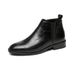 Thick-soled Tooling Boots Men's Retro Leather Outdoor Locomotive Boots Heightening Zipper Leather Martin Boots Men's Short Boots_vogvips.com