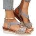 New Large Slope Heel With Women's Circular Buckle TEUM Sandals_vogvips.com