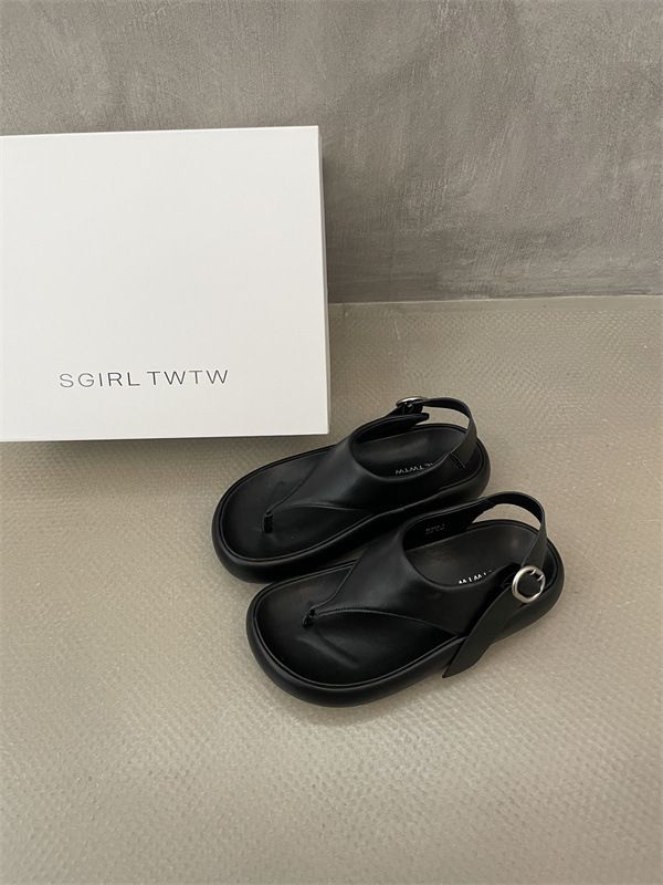 Thick-Soled SGIRL TWTW Buckle Herringbone Flip-Flop Sandals 2026 Summer Outdoor Beach Casual Roman Women's Shoes_vogvips.com