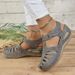 2024 Summer New Cross-Border Plus Size European And American Daily Casual Closed-Toe Mid-Heel Velcro Women's Wedge_vogvips.com