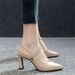 Elegant Sandals For Women Summer 2025 New Style Chunky Mid Heel Soft Leather One Strap Closed Toe Fashion Women's High_vogvips.com