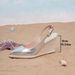 Cross-border Foreign Trade Thick-soled Pointed-toe Versatile And Fresh Style, Closed-toe Women's Shoes, Silver Wedge_vogvips.com