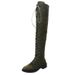 Women's plus Size Slimming Winter Boots with Laces round Toe Over-The-Knee Style New Fashion Cowboy Boots_vogvips.com