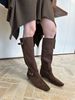 Suede Melard Long For Women 2025 New Slouch Wasteland Style Low Heel Riding Boots_vogvips.com