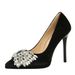 3255-H72 Ultra Shih Tzu Velvet Mature Sexy High Heels With Rhinestone Bowknot Thin Heel Waterproof Platform Women's_vogvips.com