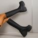 Dropshopping2024 Punk Style Thick Sole Wedge 40-43 Plus Size Fashion High Tube Women's Boots_vogvips.com