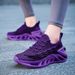 Fashion Purple Running Shoes Unisex Knit Breathable Platform Men's Casual Sneakers Outdoor Non-slip Lace-up Women's Sports Shoes_vogvips.com