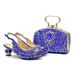 Wedding high-heeled rhinos round head fish mouth back sandals with Glitter diamond hand bag set shoe bag_vogvips.com
