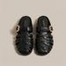 2026 Summer New Women's Mules And Clogs Closed Toe Woven Hollow Out Breathable Slip On Shoes Plus Size Casual Flat_vogvips.com