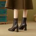 2025 Autumn New Women's With Square Toe Elastic Slim Fit Simple Commuter High Heel Korean Fashion Boots_vogvips.com