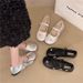French Rhinestone Shallow Mouth Soft Sole Mary Jane Shoes Women's Fashion Versatile Comfortable Small Leather Shoes Single Shoes_vogvips.com