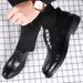 Men's British Style Leather Dress Shoes With 8CM Heel Height For Wedding_vogvips.com