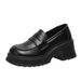 Small Leather Lady Mary Jane Loafers Single Shoes_vogvips.com