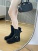 Grape Mom Autumn Winter New Metal Round Toe Color Polished Martin Belt Buckle Motorcycle Slouchy Ankle Boots For Women_vogvips.com