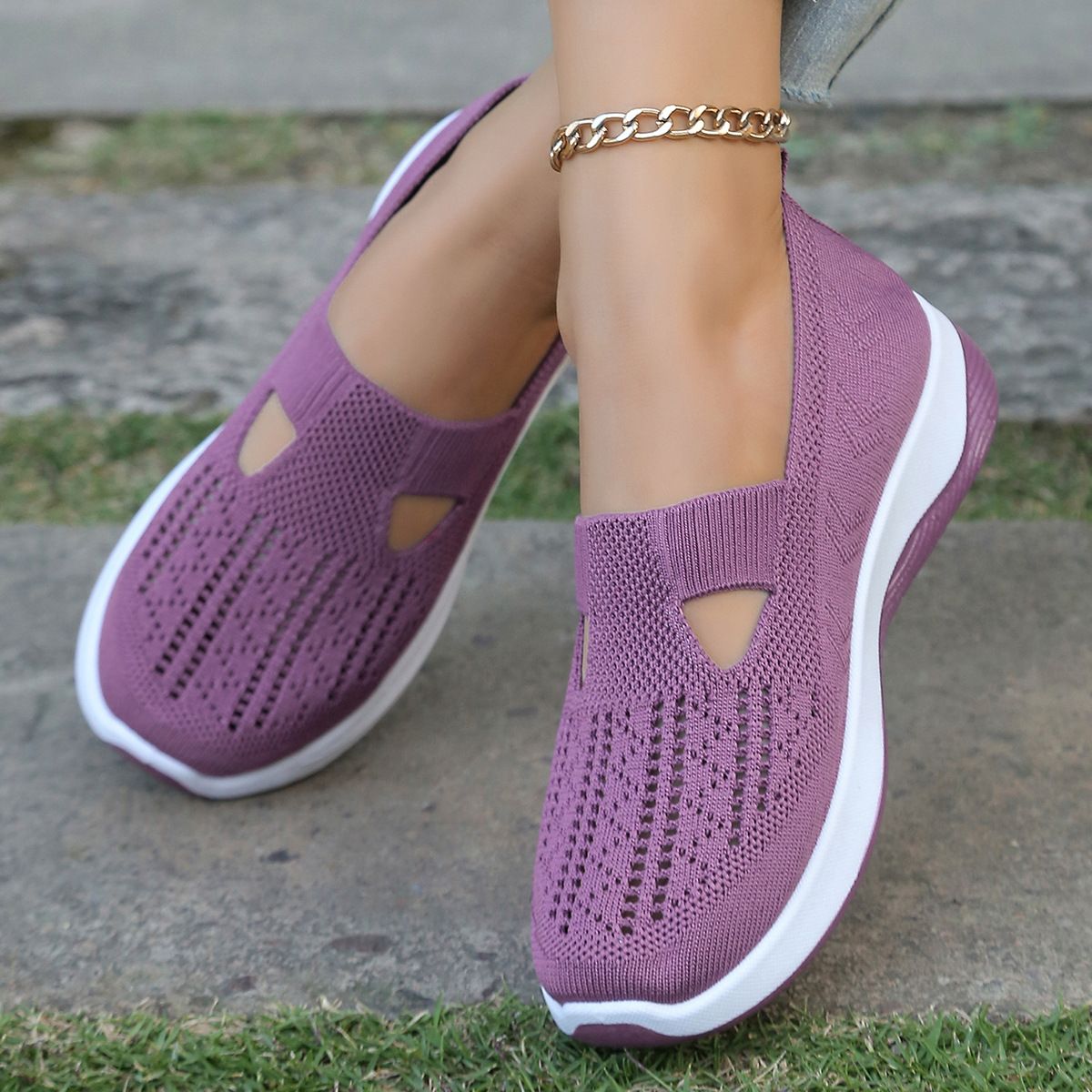 Breathable Women's Slip-On Casual Shoes - Lightweight Mesh Fabric, Comfortable & Stylish For Summer (Multiple Colors Available)_vogvips.com
