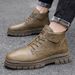 European Warm Series Autumn Winter Leather Men's Safety Casual Shoes High-top Work Versatile Mid-top Martin Boots Warm Trendy_vogvips.com