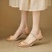 High-End Thin Heel For Women 2024 Summer New Fashion Rhinestone One-Strap Roman Sandals_vogvips.com