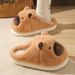 Cozy Plush Slippers For Women And Men - Thick Sole Indoor Outdoor House Shoes With Round Toe And Warm Fleece Lining, Perfect For Fall Winter_vogvips.com