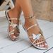 2025 Summer New European And American Style Round-Toe Flat Butterfly Hollow-Out Women's Large Size Casual Beach Sandals_vogvips.com