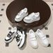 Women's Casual White Sneakers with Velcro round Toe Platform Shoes Height Increasing Autumn/Winter Style Canvas Student Footwear_vogvips.com