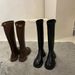 Thick-Soled Round-Toe Chunky Heel Long Riding For Women 2024 New Autumn Winter Fleece-Lined Korean Style Over-the-Knee_vogvips.com