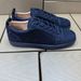 logo 1 Correct Red Sole European Version Royal Blue Suede Outdoor TPU Embroidered Skateboard Shoes_vogvips.com