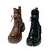 Spring And Autumn New Chunky High Heel Ankle British Style Petite Martin Slimming Short Boots_vogvips.com