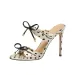 Women Dot Heels Summer Love Beach French Bow Wave Play High Heel Sandals Vacation Style Stunning Open Toe_vogvips.com