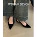 Black Elegant French-style Pointed-toe Sandals For Women, Spring-summer High-heeled Mules, Korean-style Single Shoes_vogvips.com