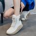 Women's Snow 2025 Winter European And American Style Warm Cotton Shoes Rabbit Fur Lined Thick Sole Mid-Calf Boots Trendy_vogvips.com