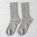 Vertical calf socks mid-height socks autumn and winter cotton socks solid color stockings for women_vogvips.com