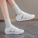 Women's plus Size Casual Sports White Sneakers Breathable Flat Running Shoes Trendy Comfortable Size 36-45_vogvips.com