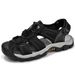 Men's Summer Breathable Leather Sandals, Outdoor Hollow Toe Casual Water Shoes_vogvips.com