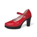 Spring New Style Chunky Heel Women's Fashion Work Shoes Low Cut Pointed Toe Professional Plus Size Strappy High Heels_vogvips.com