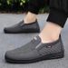 Men's Breathable Mesh Slip-on Shoes, Lightweight Soft Sole, Low-cut Casual Canvas Shoes_vogvips.com