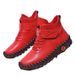 Winter Plush Lined Warm Martin Boots For Women, British Style Fashion Versatile Velcro Casual High-top Cotton Boots,_vogvips.com