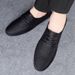 TerraStride Men's Loafers 2025 Summer New Soft Sole Business Casual Leather Fashion Lace-up Trendy Youth Shoes_vogvips.com