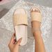 Slip-on For Home And Outdoor Use, Cross-weave Shoes, Cross-border Double-layer Ivory White Flat Slippers_vogvips.com