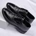 Euro Step Spring New High-End Business Casual Formal Youth Floral Brogue Trendy Breathable Men's Shoes Soft Leather_vogvips.com