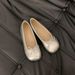 Gentle Soft Bow Silver Shoe Spring 2025 New Comfortable One Foot Kick Bean Women's Single Shoes_vogvips.com