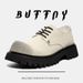 Buffny Men's Retro Work Boots - Breathable Oxford Shoes With Thick Sole For Casual Wear, Comfortable & Stylish (Black/White)_vogvips.com