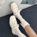 Niche Design Lace Up Ballet Women S Spring Summer New Shallow Mouth Peplum Flat Shoes Fashionable Versatile Wear_vogvips.com