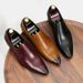 【 Promotion 】 Pointed For Men's Business Formal Wear, Genuine Leather Top Layer, Cowhide Sole, Casual Shoes, Brown_vogvips.com
