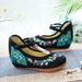 High Heels, Single Ethnic Embroidered Cloth Spring And Autumn Style Slope Heel Shoes, One Button Women's Shoes_vogvips.com