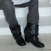 Women's Retro Slouchy Western Cowboy Boots Studded Round Toe Long Slimming Studded Leg Boots Autumn New Style Hot Girl_vogvips.com
