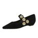 3683-1K92 Wind Versatile Slope Suede Low Heel Metal Decorative Strap Shallow Mouth Pointed Women's Single Shoes_vogvips.com